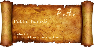 Pukli Adrián névjegykártya