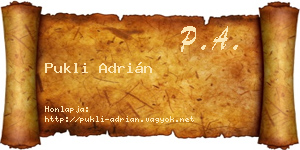 Pukli Adrián névjegykártya